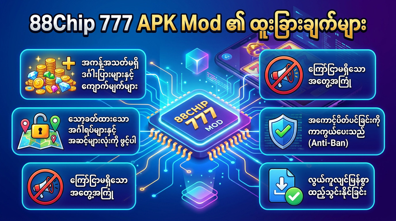 88Chip 777 APK Mod ၏ ထူးခြားချက်များ