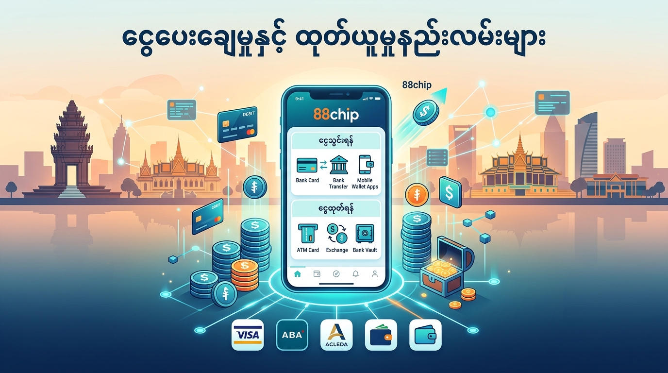 88chip near Phnom Penh တွင် ငွေပေးချေမှုနှင့် ထုတ်ယူမှုနည်းလမ်းများ