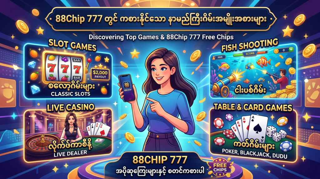 88Chip 777 အခမဲ့ချစ်ပ်များ- အကောင်းဆုံးကာစီနိုဂိမ်းများ