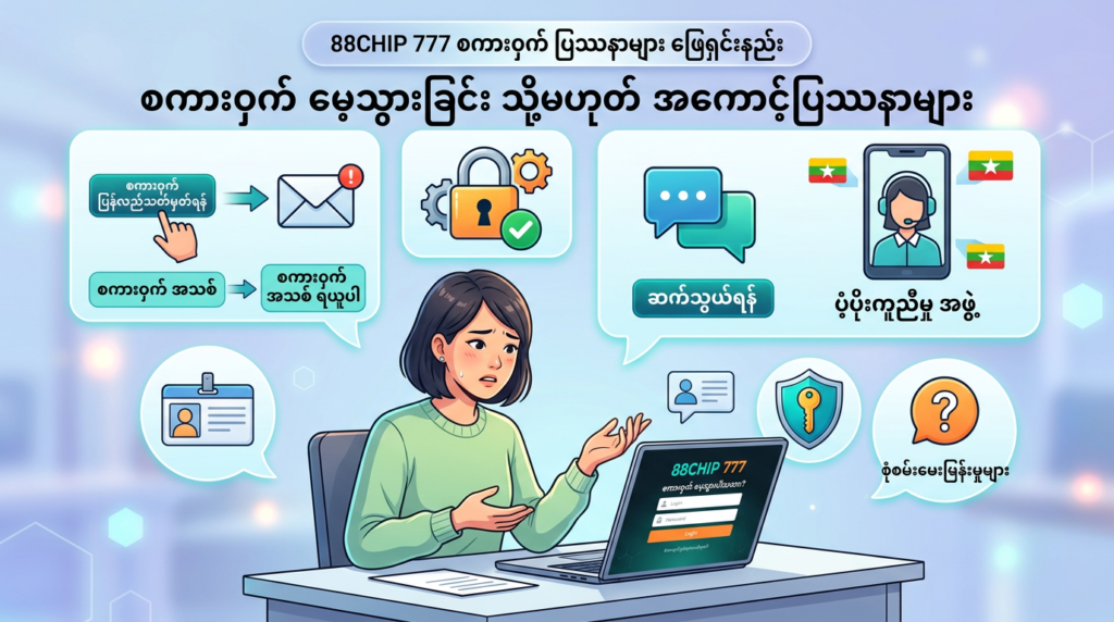 ၈၈ချစ်ပ် ၇၇၇ အကောင့်ဝင်ခြင်း: အခက်အခဲမရှိ ဝင်ရောက်ရန် လမ်းညွှန်
