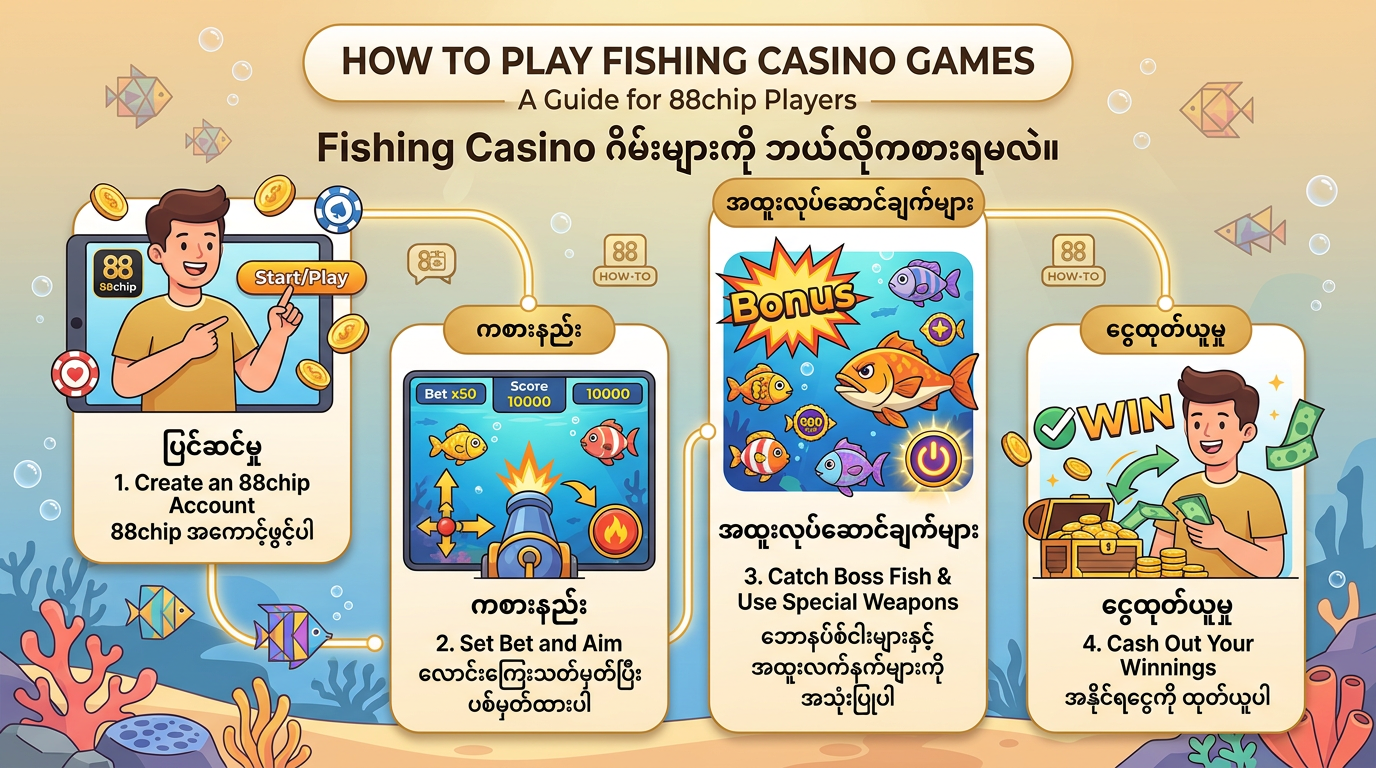fishing casino 88chip ဂိမ်းများကို ဘယ်လိုကစားရမလဲ။